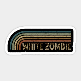 White Zombie Retro Stripes Sticker